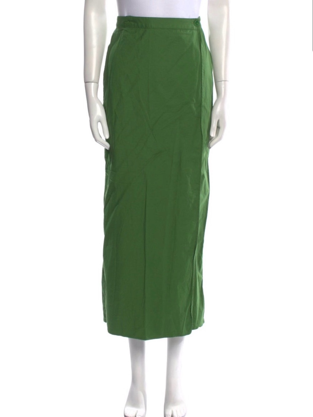 Reformation Kelly Green Button Detail Skirt